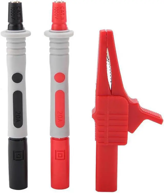 Alt view image 4 of 5 - P1300D Electronic Digital Multimeter Test Leads with Clips Replaceable Probe Tips Set Tool