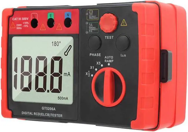 Alt view image 2 of 7 - GT5206A Leakage Protector Tester 230V/50Hz Digital RCD (ELCB) Tester Leakage Protection Switch Detector Testing Instrument