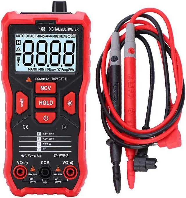 Main image of UA168 Mini Handheld LCD Digital Multimeter AC DC Voltage Resistance Tester with Test Probes