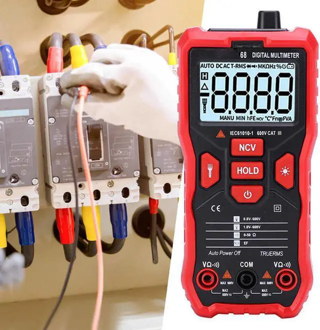 Alt view image 5 of 7 - UA168 Mini Handheld LCD Digital Multimeter AC DC Voltage Resistance Tester with Test Probes
