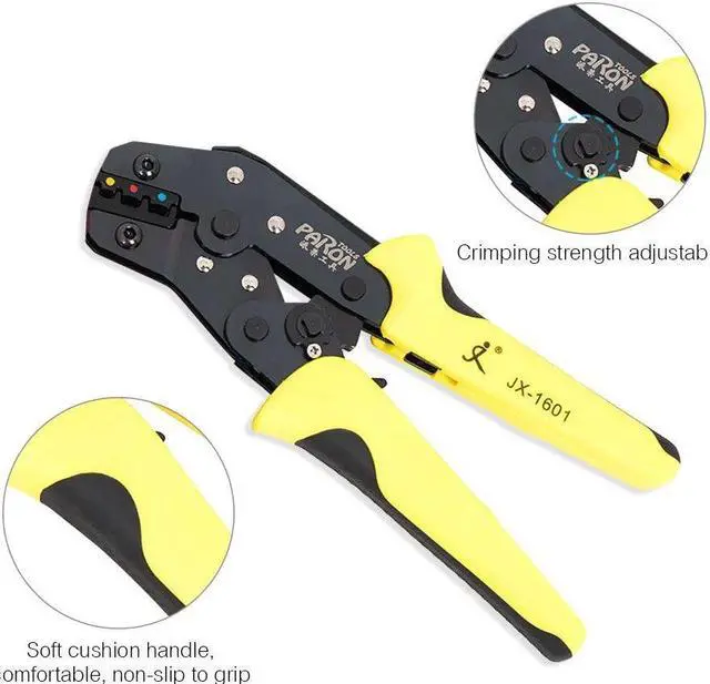 Alt view image 2 of 7 - Crimping Tool Kit Includes 24-14 AWG Ratcheting Wire Crimper Plier 280pcs Insulated Wire Terminal Connectors 40pcs Cable Ties