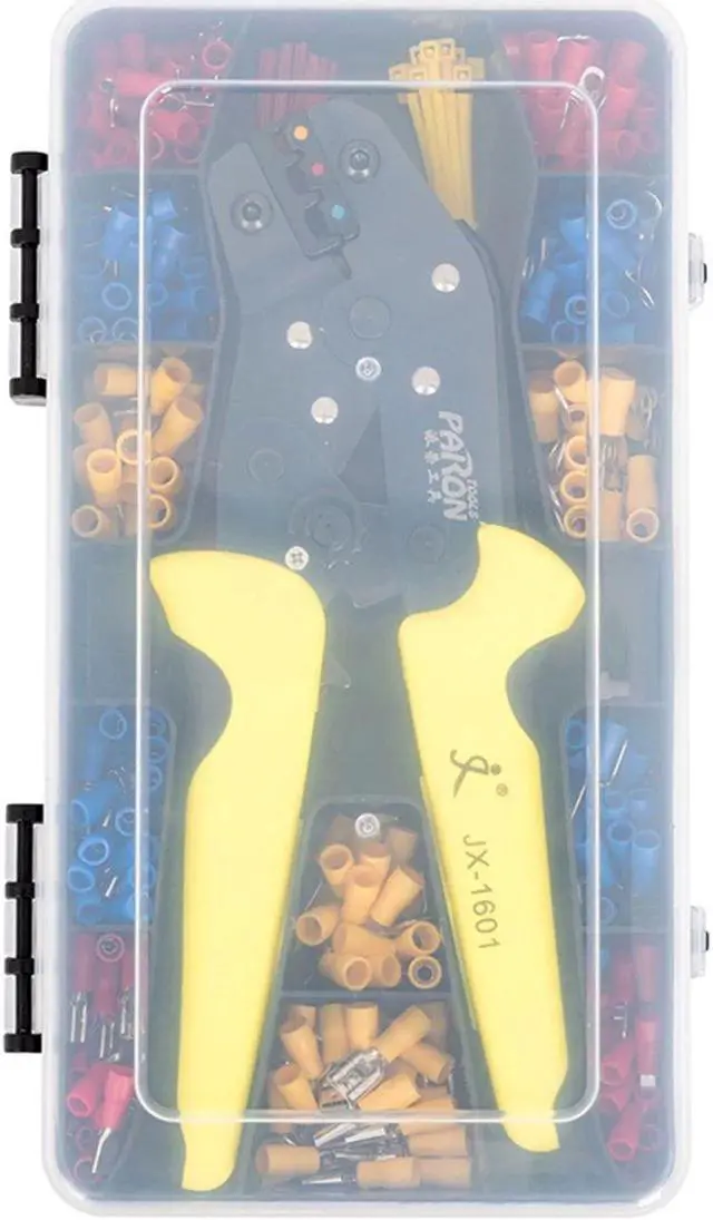 Alt view image 4 of 7 - Crimping Tool Kit Includes 24-14 AWG Ratcheting Wire Crimper Plier 280pcs Insulated Wire Terminal Connectors 40pcs Cable Ties