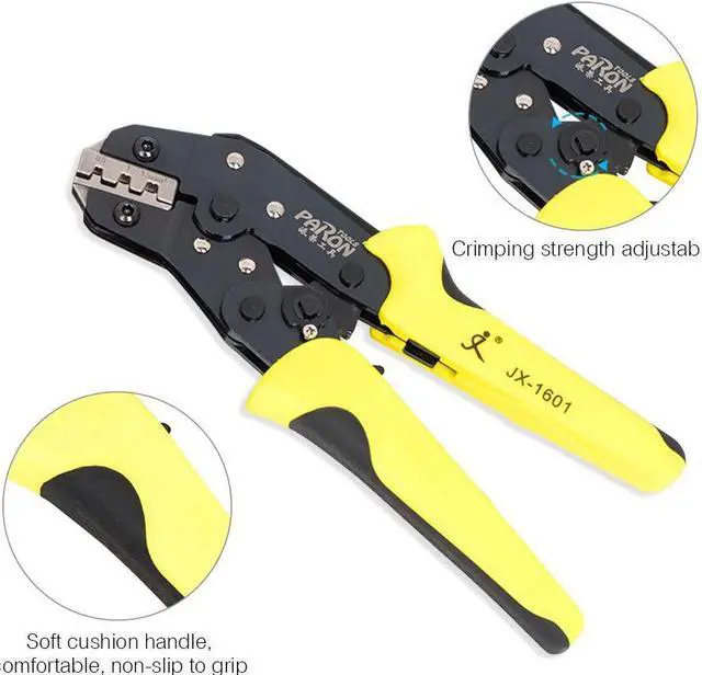 Alt view image 2 of 6 - Crimping Tool Kit Includes 26-16 AWG Ratcheting Wire Crimper Plier 280pcs Male Female Wire Spade Connectors 140pcs Insulation Sleeves 40pcs Cable Ties