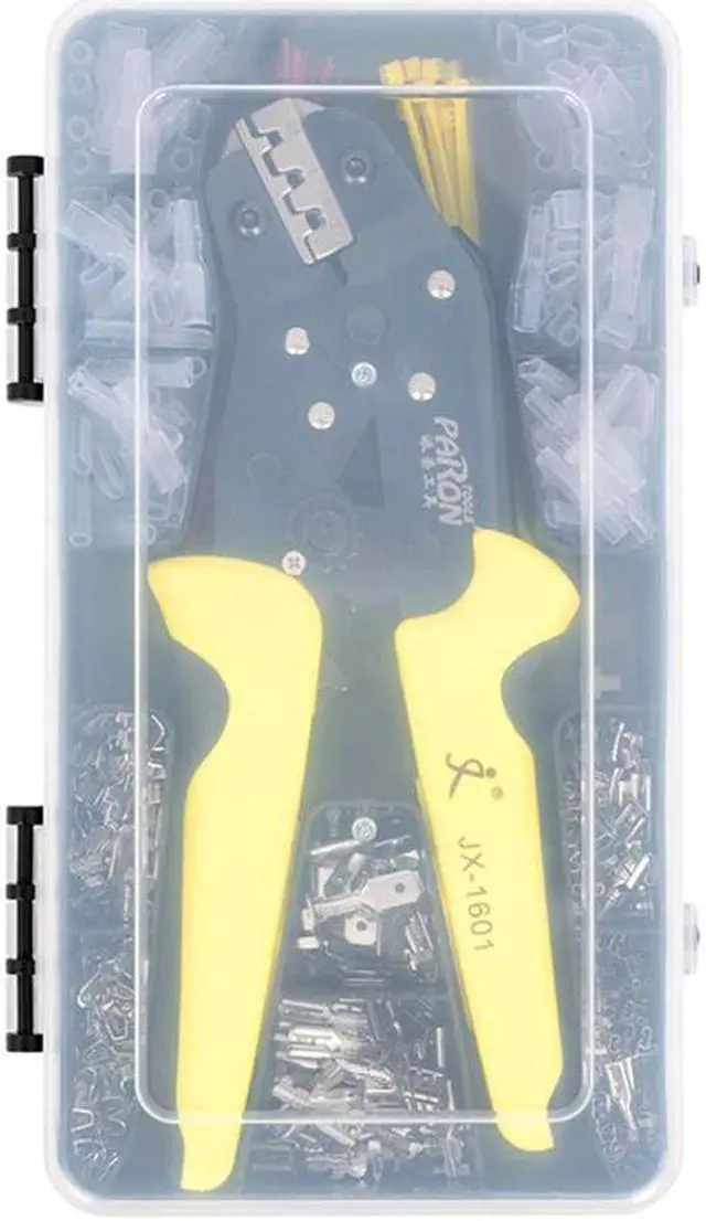 Alt view image 5 of 6 - Crimping Tool Kit Includes 26-16 AWG Ratcheting Wire Crimper Plier 280pcs Male Female Wire Spade Connectors 140pcs Insulation Sleeves 40pcs Cable Ties