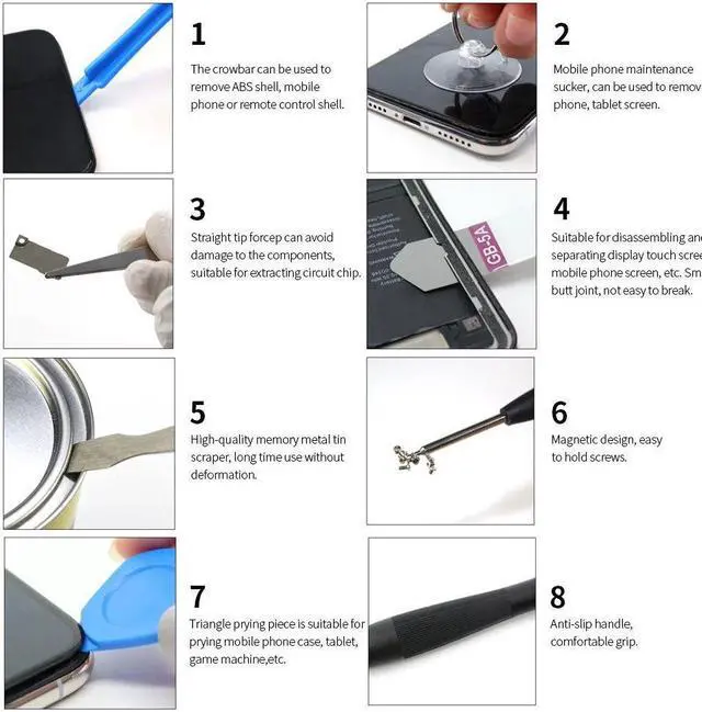 Alt view image 3 of 5 - 20-in-1 Multifunctional Machine Dismantling Tools Repair Tools Kit for Laptop Mobile Phone Fan Keyboard Game Console Glasses