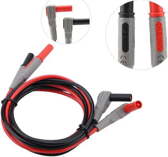 Alt view image 5 of 5 - P1300D Electronic Digital Multimeter Test Leads with Clips Replaceable Probe Tips Set Tool