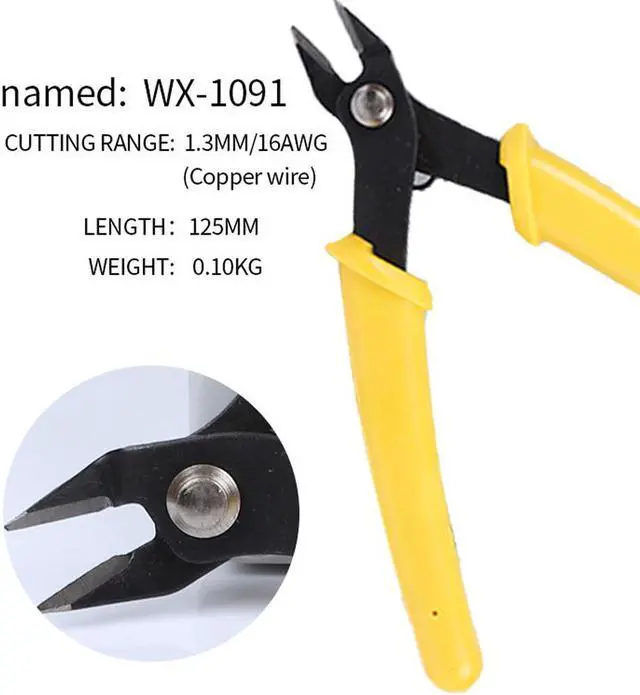 Alt view image 5 of 5 - WX-1091 Multi Functional Tools Crimping Electrical Wire Cable Cutters Hand Tool Electronic Pliers Diagonal Pliers - Yellow