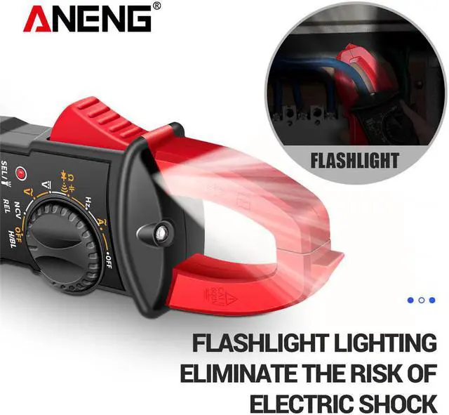 Main image of ANENG ST180 4000 Counts Digital Clamp Meter AC Current Multimeter Ammeter Voltage Tester Car Amp Hz Capacitance NCV Ohm Tool - Red