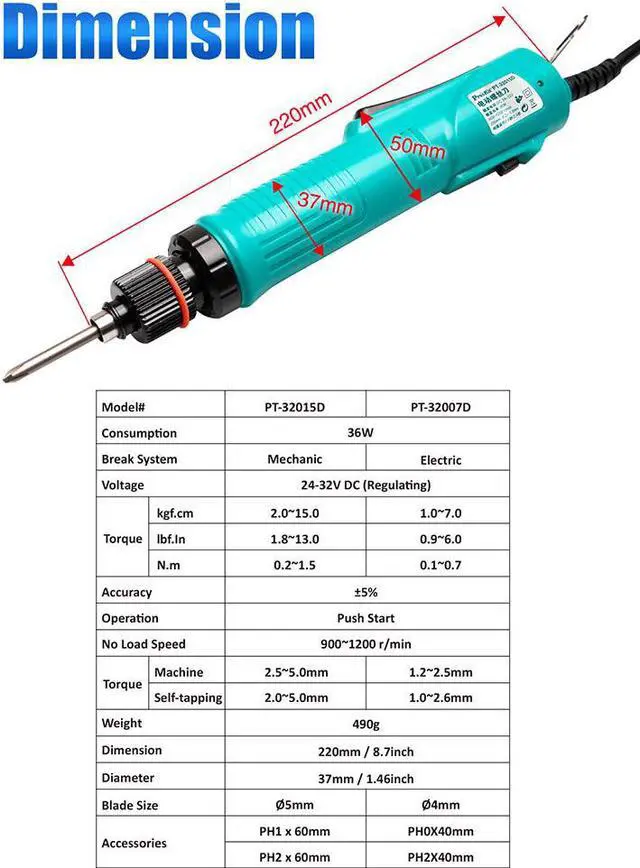 Alt view image 2 of 7 - Pro'sKit UPT-32015D Variable-frequency Electric Screwdriver(0.4-1.5N.m) Electrician Electric Tools Power Toolkit