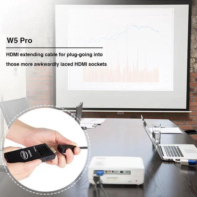 Alt view image 6 of 6 - W5 Pro MINI PC Intel Aton Z8350 Quad Core 1.44GHz to 1.92Ghz 2G/32G WIFI Bluetooth Windows 10 Built-in Fan Win10 Compute Stick