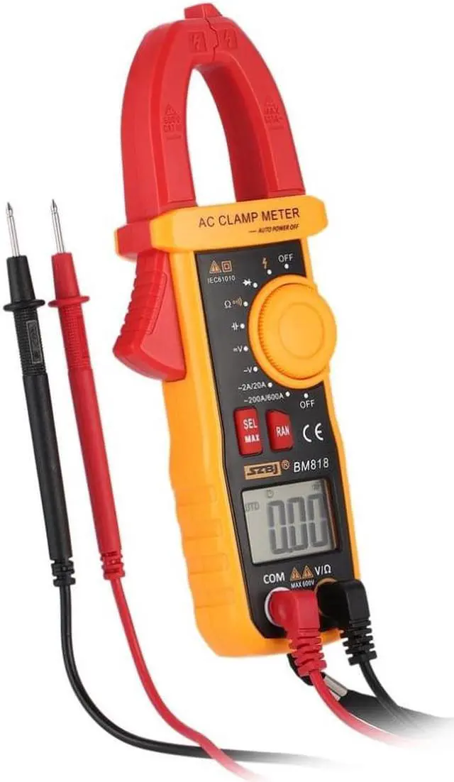 Alt view image 4 of 6 - SZBJ BM818 Digital DC/AC Clamp Meter Multimeter Volt Amp Ohm Diode NCV Capacitance Tester Handheld Non Contact Ammeter Tester