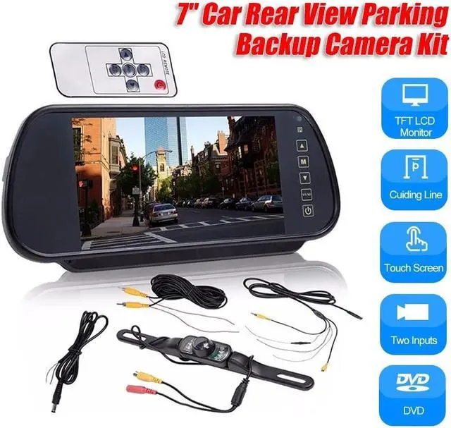 Alt view image 2 of 4 - 7 inch Car Rear View Mirror Monitor Night Vision Reversing Parking Backup Camera Kit