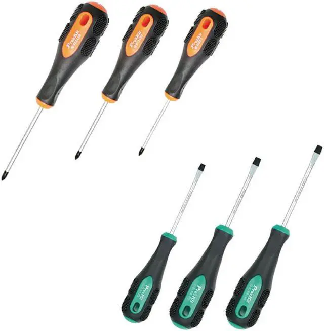 Alt view image 2 of 2 - Pro'sKit SD-2301 Two-Color Pro-Soft Screwdriver Set ABS Handle Magnetic Hardness Durable Screwdrivers Set(Ten/One Word 6 Screwdrivers)