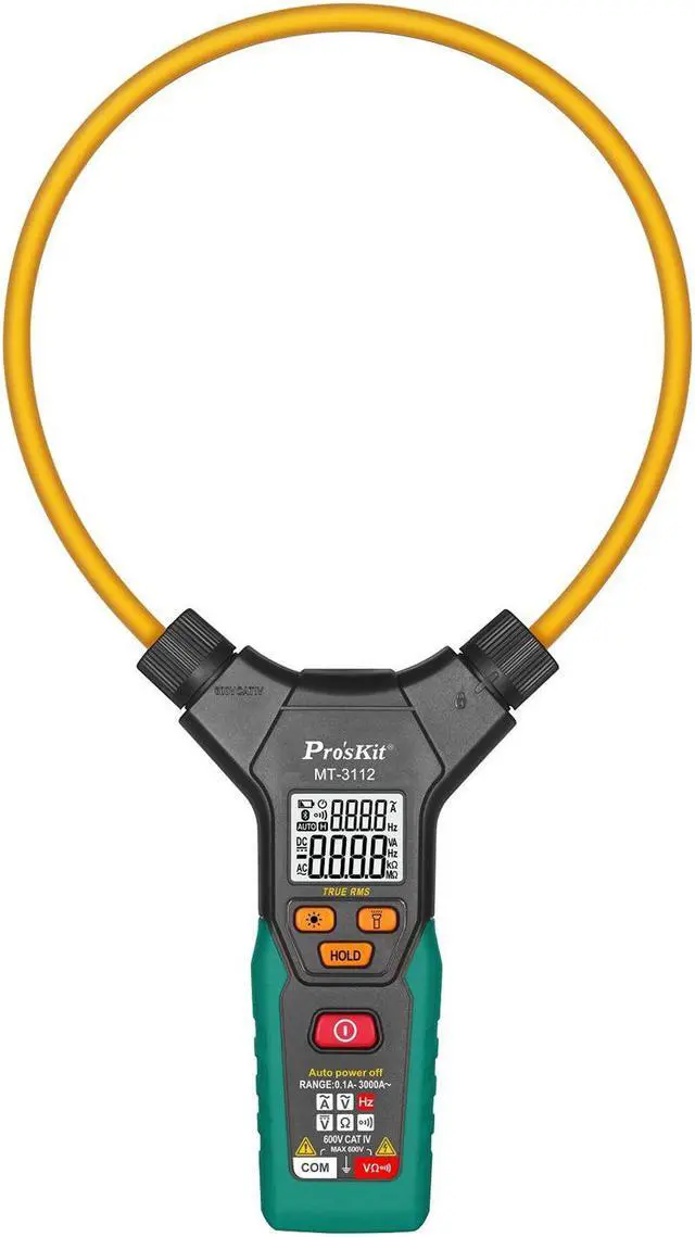 Main image of Pro'sKit MT-3112 3 5/6 Smart True-RMS Flex Clamp Meter Pliers Type Table Digital Electronic Multimeter DC AC Current Tester