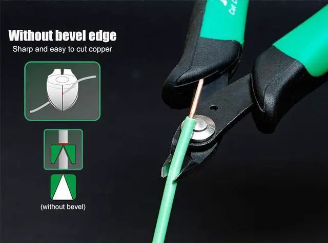 Alt view image 5 of 7 - Pro'sKit PM-25PD Double Color Bulletproof Jump Fine Knife Diagonal Cutting Pliers Electrical Wire Cable Cutters Cutting Side Sni