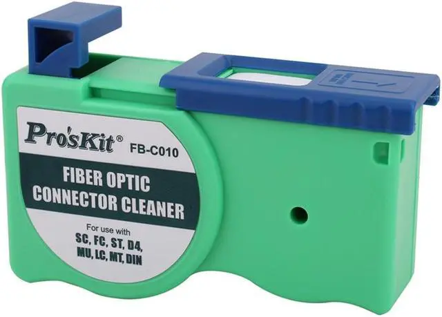 Alt view image 6 of 6 - Pro'skit FB-C010 Fiber Cassette Cleaner Tape for SC FC ST MU LC D4 DIN Connector Optical Cleaning Box 600+ Times