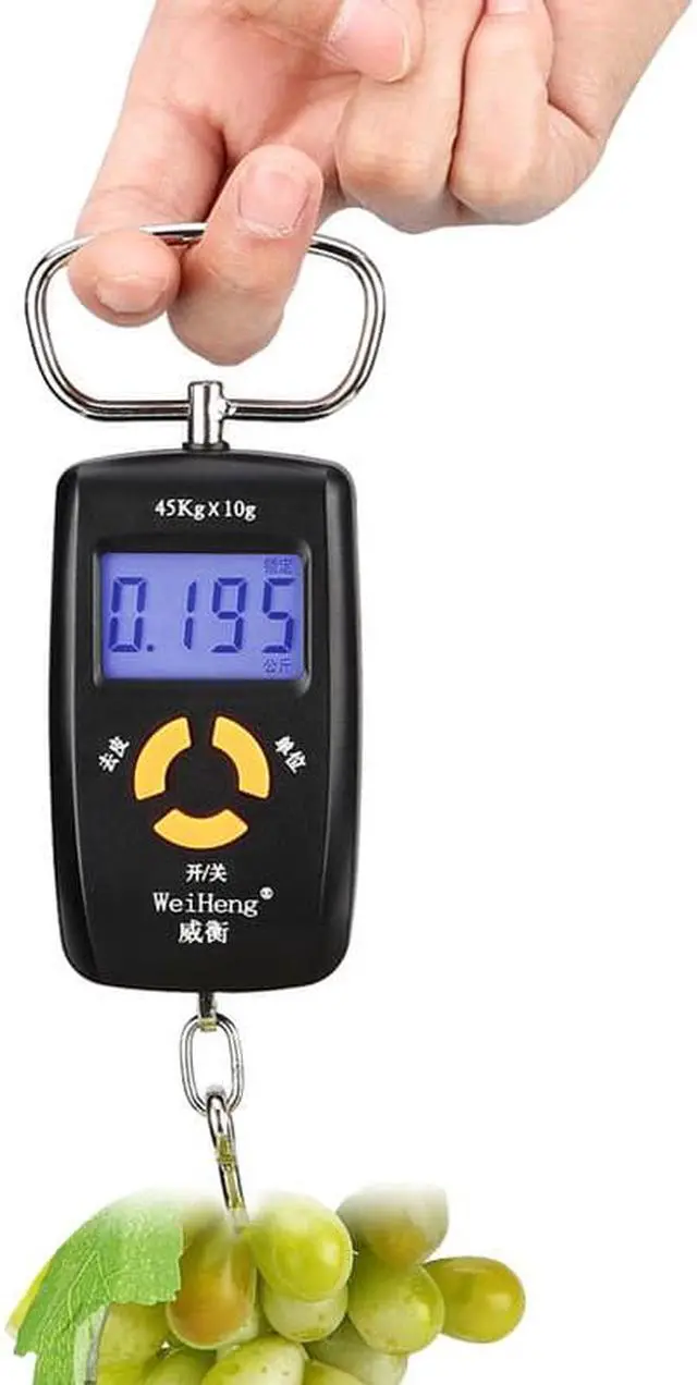 Alt view image 2 of 4 - Portable Digital hanging hook fish scale 45kg/10g for Traveling Suitcase baggage pocket Luggage Scale weight bags scale (Black)