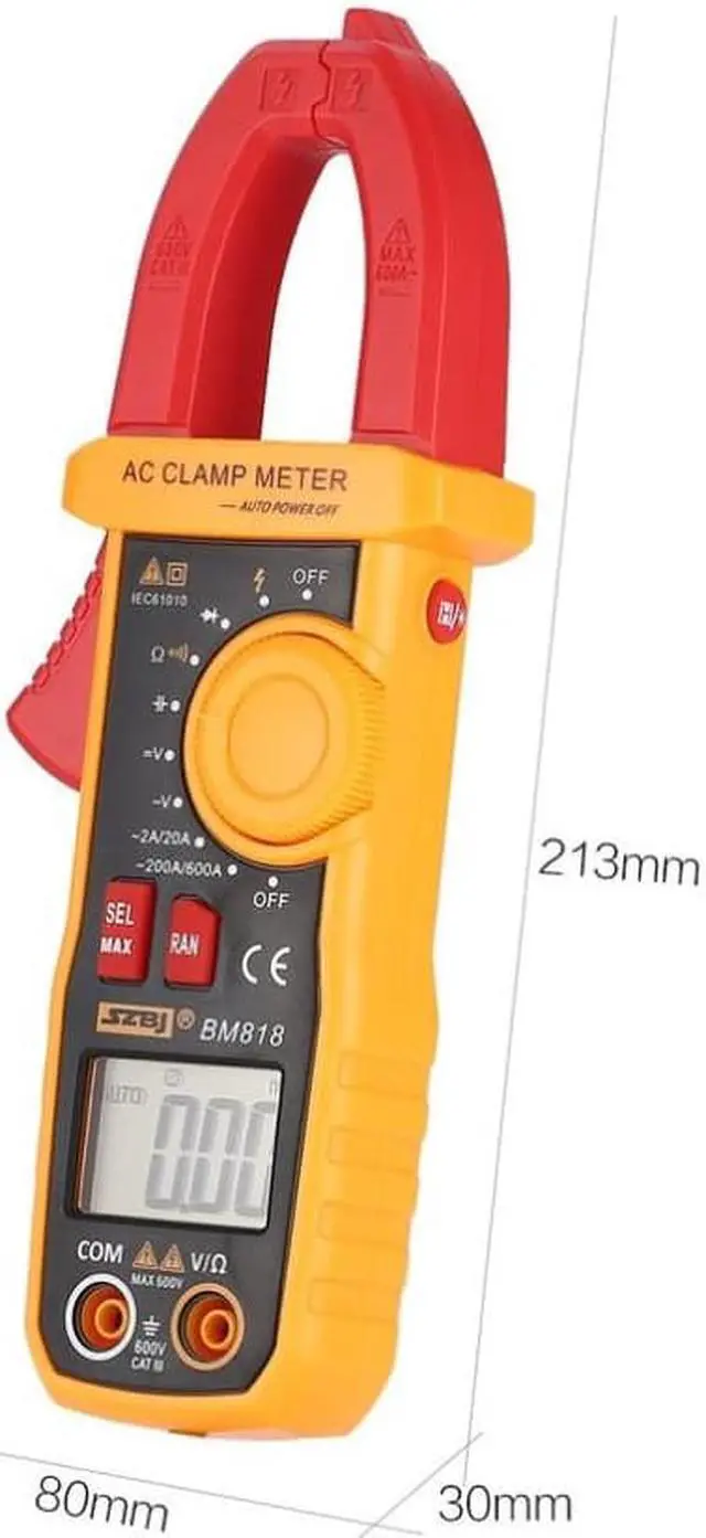 Alt view image 3 of 6 - SZBJ BM818 Digital DC/AC Clamp Meter Multimeter Volt Amp Ohm Diode NCV Capacitance Tester Handheld Non Contact Ammeter Tester