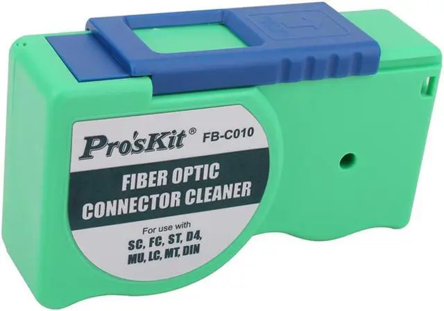 Alt view image 5 of 6 - Pro'skit FB-C010 Fiber Cassette Cleaner Tape for SC FC ST MU LC D4 DIN Connector Optical Cleaning Box 600+ Times
