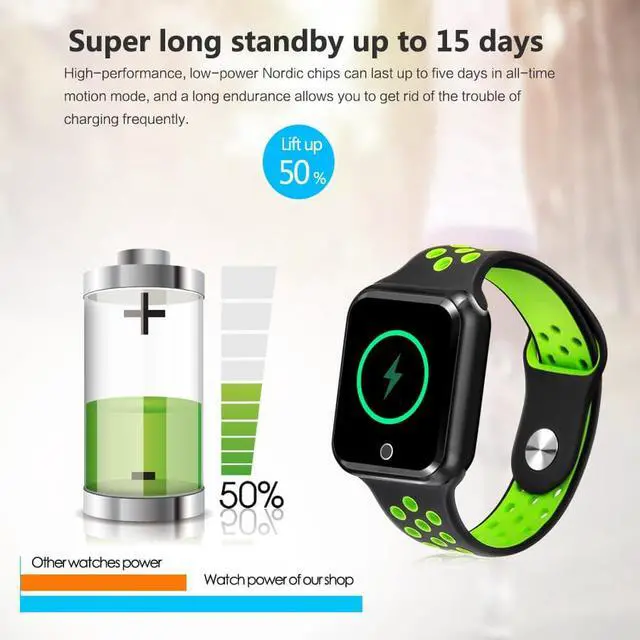 Alt view image 4 of 7 - S226 Smart Watches Watch IP67 Waterproof band Heart Rate Blood Pressure Bluetooth Sport Smartwatch for iPhone apple Android IOS (White)
