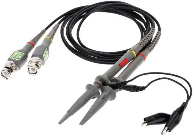 Main image of 2Pcs Oscilloscope Probe P6100 100MHz 1X 10X Alligator Clip Test Low Passive Limpedance Attenuation Probe For Hantek Rigol UNI-T