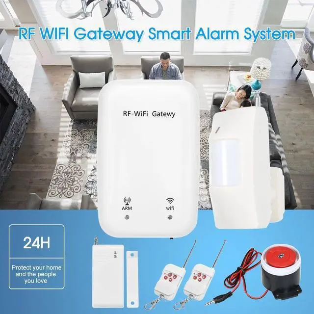 Alt view image 7 of 7 - RF WIFI Gateway Smart Alarm System Door Sensor PIR Motion Sensor Phone APP Remote Control Smart Home Security Alarm System