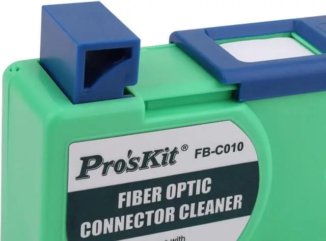 Alt view image 3 of 6 - Pro'skit FB-C010 Fiber Cassette Cleaner Tape for SC FC ST MU LC D4 DIN Connector Optical Cleaning Box 600+ Times