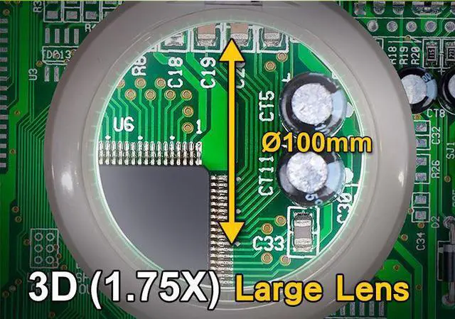 Alt view image 4 of 7 - Pro'sKit MA-1010U 2 in 1 USB Magnifying LED Lamp Warm / Cold Light Switchable 3D Magnification Lens 2.5W Low Consumption