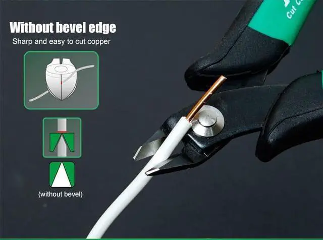 Alt view image 6 of 7 - Pro'sKit PM-30D Double Color Thicker Knife Diagonal Cutting Pliers Oblique Mouth Pliers Electronic Cut Wire Cutters Repair Hand