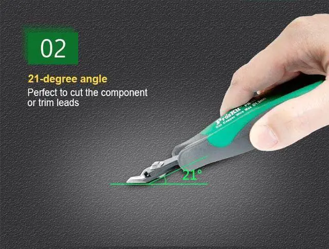 Alt view image 5 of 7 - Pro'sKit PM-101D Thin Blade Diagonal Cutting Pliers Precision Electronic Cut Wire Cable Cutters Oblique Mouth Pliers