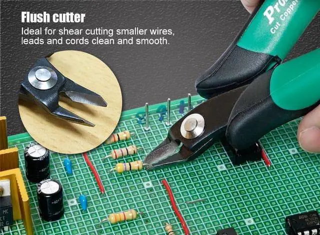 Alt view image 5 of 7 - Pro'sKit PM-30D Double Color Thicker Knife Diagonal Cutting Pliers Oblique Mouth Pliers Electronic Cut Wire Cutters Repair Hand