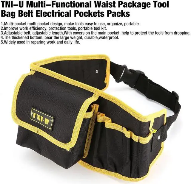 Alt view image 5 of 7 - TNI-U TU-95 Multi-Functional Waist Package Tool Kit Organizer Bag Belt Hardware Electrical Pockets Construction Packs