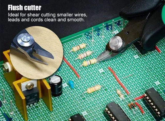 Alt view image 4 of 7 - Pro'sKit PM-25PD Double Color Bulletproof Jump Fine Knife Diagonal Cutting Pliers Electrical Wire Cable Cutters Cutting Side Sni