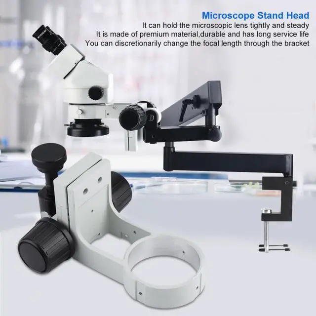 Alt view image 7 of 7 - Stereo Microscope Bracket Diameter 76mm Focusing Bracket with Tail Microscopio Binocular