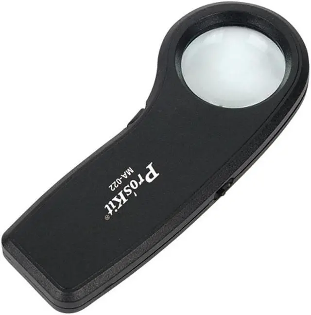 Main image of Pro'sKit MA-022 7.5X Times Handheld Magnifying Glass With LED Lights With Currency Detecting Function Read The Newspaper Tools