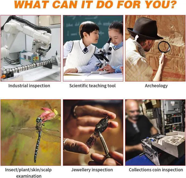 Alt view image 5 of 7 - 1000X Magnification 5M Pixels USB Digital Microscope with Stand Desktop Magnifier Magnifying Glass Digital Zoom Microscope Magnifier with 8-LED Light Brightness Adjustable Support Mouse & Connect with