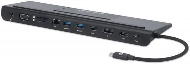 Alt view image 8 of 20 - Manhattan Usb-C 11-In-1 Triple-Monitor Docking Station With Mst