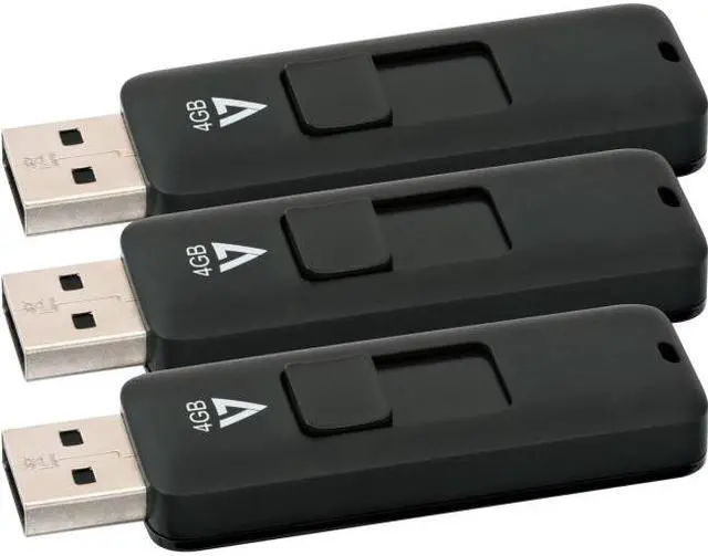 Alt view image 7 of 11 - 3PK 4GB FLASH DRIVE COMBO USB 2.0 BLACK RETRACT CONECT