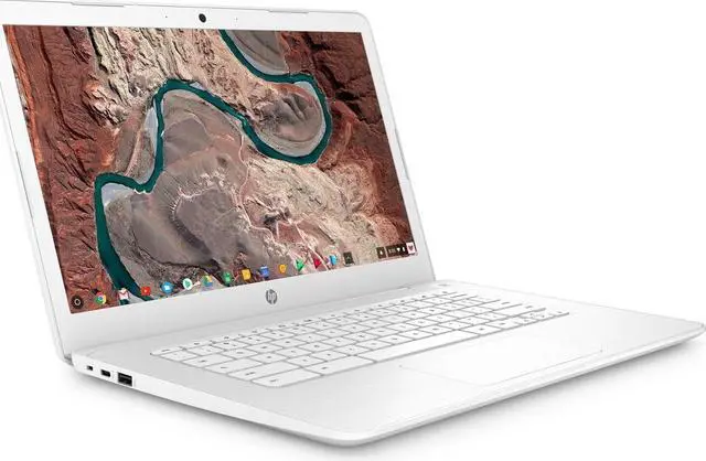 Alt view image 3 of 18 - HP Chromebook 14-ca010nr 14" Laptop Intel Celeron N3350 4GB 32GB eMMC Chrome OS