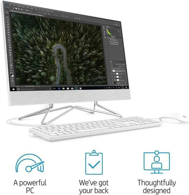 Alt view image 2 of 19 - HP 24-df0030 23.8" AIO Computer Athlon Silver 3050U 4GB 256GB SSD Windows 10