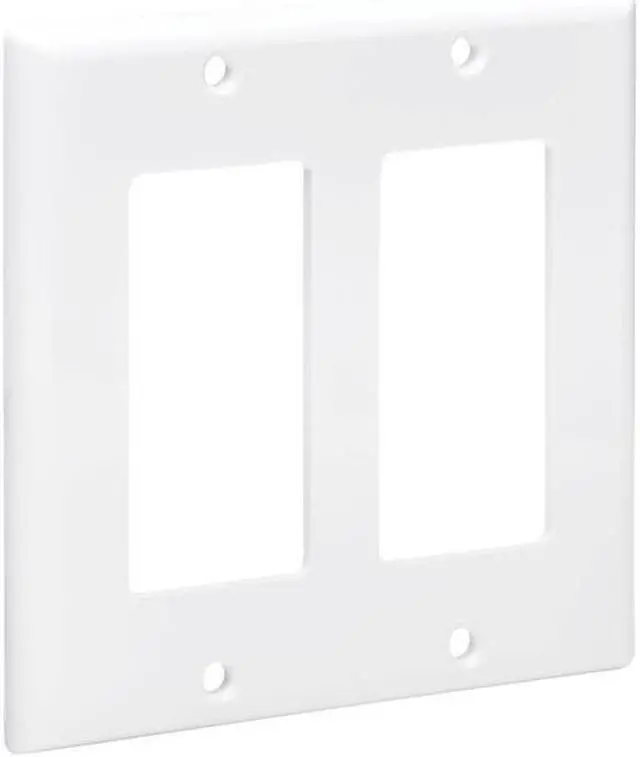 Alt view image 11 of 12 - Tripp Lite Double-Gang Faceplate Decora Style Vertical White N042D200WH
