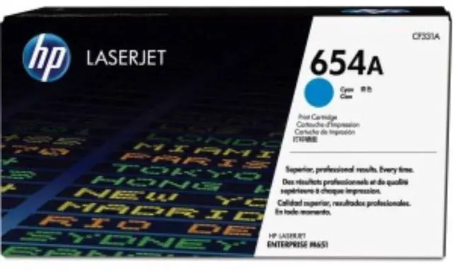 Alt view image 2 of 2 - HP 654A Cyan Original LaserJet Toner Cartridge, ~15,000 pages, CF331A