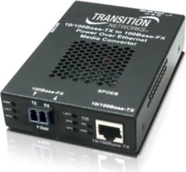 Alt view image 8 of 14 - Transition Networks Stand-alone Fast Ethernet PoE Media Converter