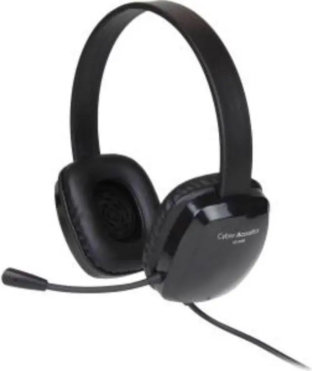 Alt view image 2 of 15 - Cyber Acoustics AC-6008 3.5mm Connector Circumaural Stereo Headset w/ Single Plug