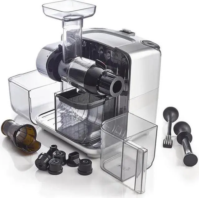 Alt view image 2 of 17 - Omega Cube Nutrition System Juicer Creates Fruit Vegetable & Wheatgrass Juice Slow Masticating Compact Design with Convenient Storage, 200-Watt, Silver