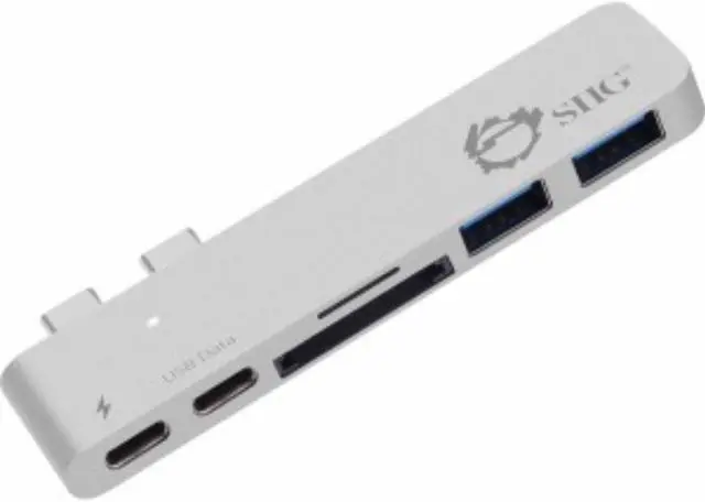 Alt view image 7 of 13 - SIIG Thunderbolt 3 USB-C Hub with Card Reader & PD Adapter - Silver