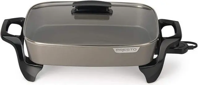 Alt view image 6 of 10 - Presto 16" Ceramic Electric Skillet with Tempered Glass Cover