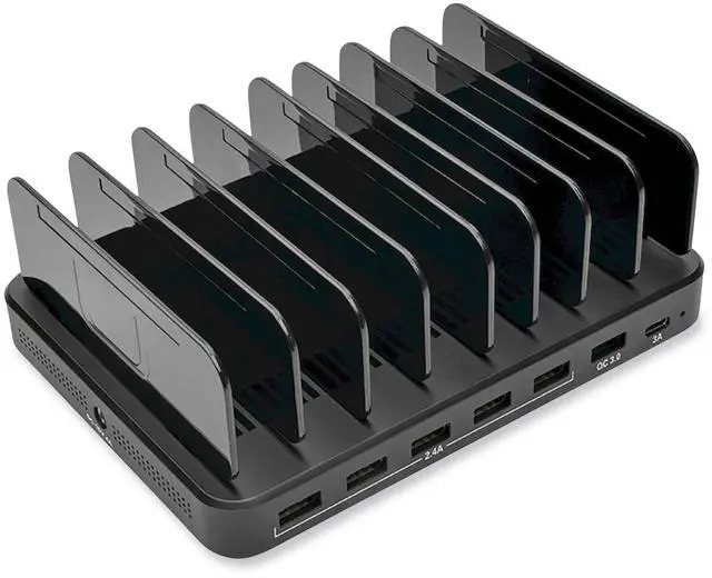 Alt view image 2 of 13 - Tripp Lite U280-007-CQC-ST 7-Port Usb Charging Station Hub With Quick Charge 3.0, Usb-C Port, Device Storage, 5V 4A (60W) Usb Charge Output - Power Adapter - 60 Watt - 4 A - 7 Output Connectors (6 X