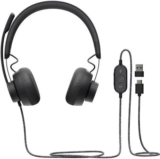 Alt view image 3 of 17 - Logitech Zone Wired Noise Cancelling Headset, Certified for Microsoft Teams