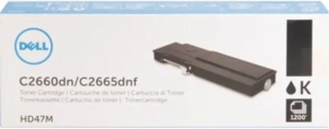 Alt view image 4 of 9 - Dell Black Toner Cartridge (OEM# 593-BBBM) (1 200 Yield) HD47M